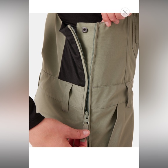 Roxy Rideout Green Ski or Snowboard Bib Pants - Picture 5 of 14